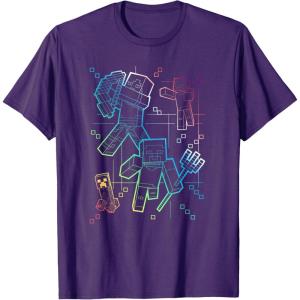 imageMinecraft Group Shot Rainbow Collage TShirtPurple
