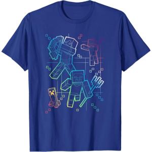 imageMinecraft Group Shot Rainbow Collage TShirtRoyal Blue