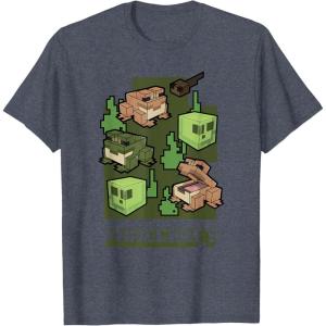imageMinecraft Wild Frogs And Slimes Hanging Around In Swamp TShirtHeather Blue