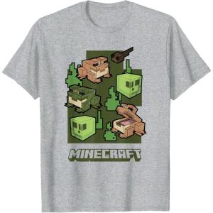 imageMinecraft Wild Frogs And Slimes Hanging Around In Swamp TShirtHeather Grey
