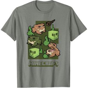 imageMinecraft Wild Frogs And Slimes Hanging Around In Swamp TShirtOlive Heather
