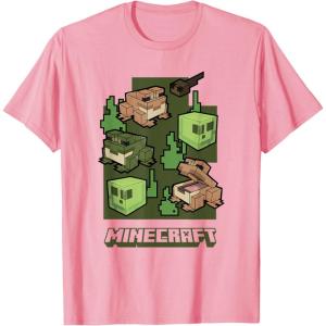 imageMinecraft Wild Frogs And Slimes Hanging Around In Swamp TShirtPink