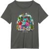 imageA Minecraft Movie Main Characters Group Shot Cartoon Style TShirtAsphalt Grey