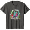 imageA Minecraft Movie Main Characters Group Shot Cartoon Style TShirtAsphalt Grey