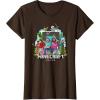 imageA Minecraft Movie Main Characters Group Shot Cartoon Style TShirtBrown