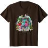 imageA Minecraft Movie Main Characters Group Shot Cartoon Style TShirtBrown