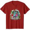 imageA Minecraft Movie Main Characters Group Shot Cartoon Style TShirtCranberry Red