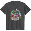 imageA Minecraft Movie Main Characters Group Shot Cartoon Style TShirtDark Heather Grey