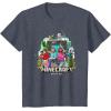 imageA Minecraft Movie Main Characters Group Shot Cartoon Style TShirtHeather Blue