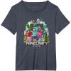 imageA Minecraft Movie Main Characters Group Shot Cartoon Style TShirtHeather Blue