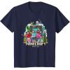 imageA Minecraft Movie Main Characters Group Shot Cartoon Style TShirtNavy Blue