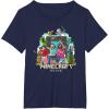 imageA Minecraft Movie Main Characters Group Shot Cartoon Style TShirtNavy Blue