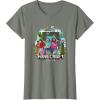 imageA Minecraft Movie Main Characters Group Shot Cartoon Style TShirtOlive Heather