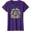imageA Minecraft Movie Main Characters Group Shot Cartoon Style TShirtPurple