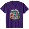 imageA Minecraft Movie Main Characters Group Shot Cartoon Style TShirtPurple