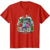 imageA Minecraft Movie Main Characters Group Shot Cartoon Style TShirtRed