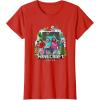 imageA Minecraft Movie Main Characters Group Shot Cartoon Style TShirtRed