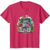 imageA Minecraft Movie Main Characters Group Shot Cartoon Style TShirtRed Heather