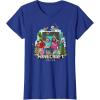 imageA Minecraft Movie Main Characters Group Shot Cartoon Style TShirtRoyal Blue