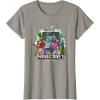 imageA Minecraft Movie Main Characters Group Shot Cartoon Style TShirtSlate Grey