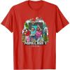 imageA Minecraft Movie Main Characters Group Shot Cartoon Style TShirtRed