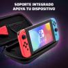 imagePDP REALMz Nintendo Switch Travel Case Plus GLOW with Wrist Strap Builtin Stand ampamp Game Storage Pockets Officially Licensed Minecraft Forest Battle Glow in the DarkGrand Prix Peach Glow