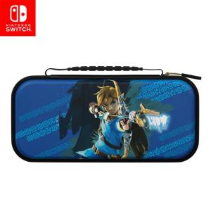 imagePDP REALMz Nintendo Switch Travel Case Plus GLOW with Wrist Strap Builtin Stand ampamp Game Storage Pockets Officially Licensed Minecraft Forest Battle Glow in the DarkLink Hero Glow
