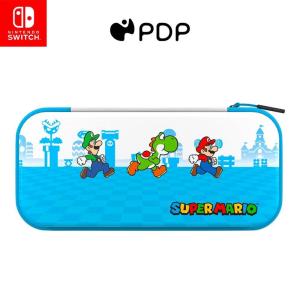 imagePDP REALMz Nintendo Switch Travel Case Plus GLOW with Wrist Strap Builtin Stand ampamp Game Storage Pockets Officially Licensed Minecraft Forest Battle Glow in the DarkMario Escape
