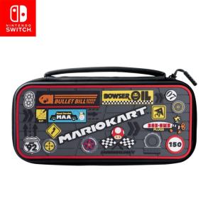 imagePDP REALMz Nintendo Switch Travel Case Plus GLOW with Wrist Strap Builtin Stand ampamp Game Storage Pockets Officially Licensed Minecraft Forest Battle Glow in the DarkMario Kart Sponsors