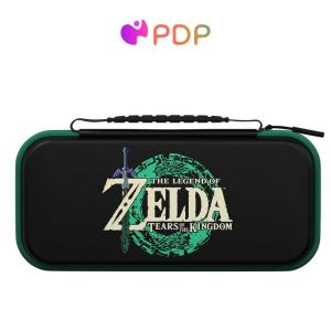 imagePDP REALMz Nintendo Switch Travel Case Plus GLOW with Wrist Strap Builtin Stand ampamp Game Storage Pockets Officially Licensed Minecraft Forest Battle Glow in the DarkTears of the Kingdom Glow