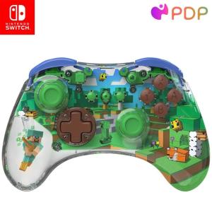 imagePDP REALMz Wireless Nintendo Switch Pro Controller Customizable LED 40 Hour Rechargeable Battery PowerOfficially Licensed by Nintendo Minecraft Steve Forest BiomeMinecraft Steve