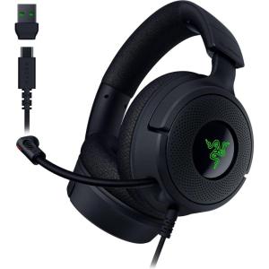 imageRazer Kraken V4 X Wired Gaming Headset 40 mm Drivers  Cardioid Mic  Memory Foam Cushions  Chroma RGB Lighting  Type C ampamp Type A Cable  for PC Mac PS5 Nintendo Switch  Minecraft EditionBlack