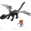 imageMattel Minecraft Ultimate Ender Dragon Figure 20in MistBreathing Creature Plus 325in ColorChange Steve Figure Weapon Amor and Battle Accessory Gift for 6 Years Old and UpSimplified Packaging