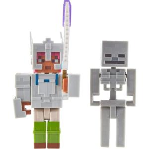 imageMattel Minecraft Dungeons 325in Figures 2Pk Battle Figures Adriene and Skeleton with Battle Accessories Age 6 and Older