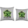 imageA Minecraft Movie Group Of Creepers Surrounding The Heroes Throw Pillow16x16