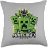 imageA Minecraft Movie Group Of Creepers Surrounding The Heroes Throw Pillow18x18