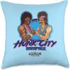 imageA Minecraft Movie Hunk City Rampage Powerful 90s Logo Throw Pillow18x18