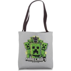 imageA Minecraft Movie Group Of Creepers Surrounding The Heroes Tote Bag