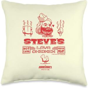 imageA Minecraft Movie Steves Lava Chicken Restaurant Logo Throw Pillow16x16