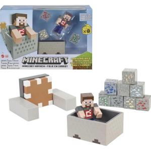 imageMinecraft Minecart Mayhem Playset With Steve Character Figure Launching Cart And Accessories Creation Exploration And Survival Game For Kids Ages 6 Years And Older