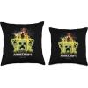 imageA Minecraft Movie Group Of Creepers Surrounding The Gang Throw Pillow18x18