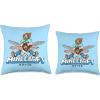 imageA Minecraft Movie Steve And Garret Flying Using Elytras Throw Pillow16x16