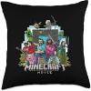 imageA Minecraft Movie Main Characters Group Shot Cartoon Style Throw Pillow18x18