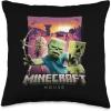 imageA Minecraft Movie Skeleton Zombie ampamp Creeper Group Portrait Throw Pillow16x16
