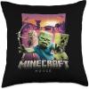 imageA Minecraft Movie Skeleton Zombie ampamp Creeper Group Portrait Throw Pillow18x18