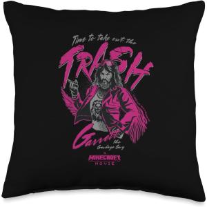 imageA Minecraft Movie Time To Take Out The Trash Garret Portrait Throw Pillow16x16