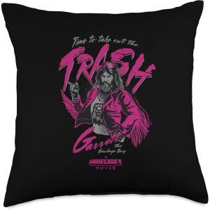 imageA Minecraft Movie Time To Take Out The Trash Garret Portrait Throw Pillow18x18