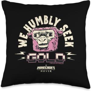 imageA Minecraft Movie We Humbly Seek Cold Funny Pink Sheep Throw Pillow16x16