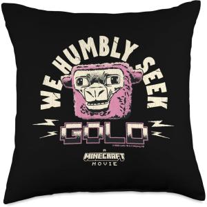 imageA Minecraft Movie We Humbly Seek Cold Funny Pink Sheep Throw Pillow18x18
