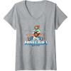imageWomens A Minecraft Movie Steve And Garret Flying Using Elytras VNeck TShirtHeather Grey